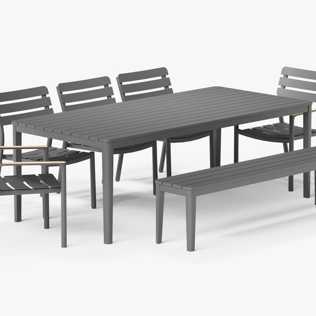 Aluminum Outdoor Rectangular Dining Table Set