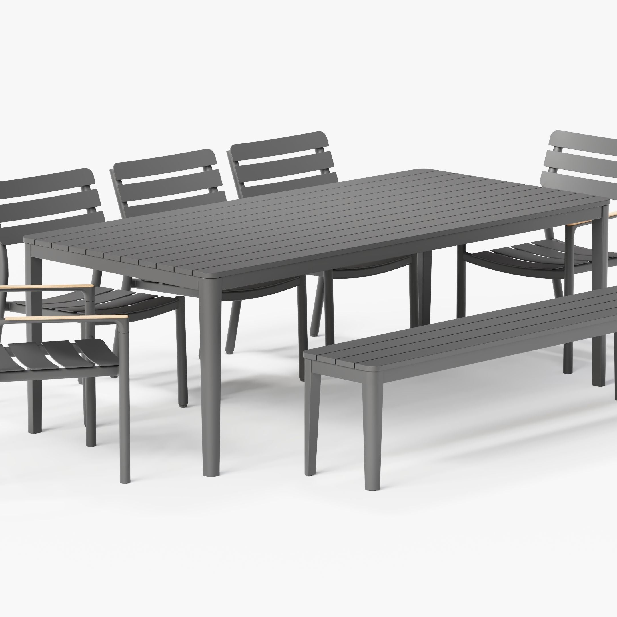 Aluminum Outdoor Rectangular Dining Table Set