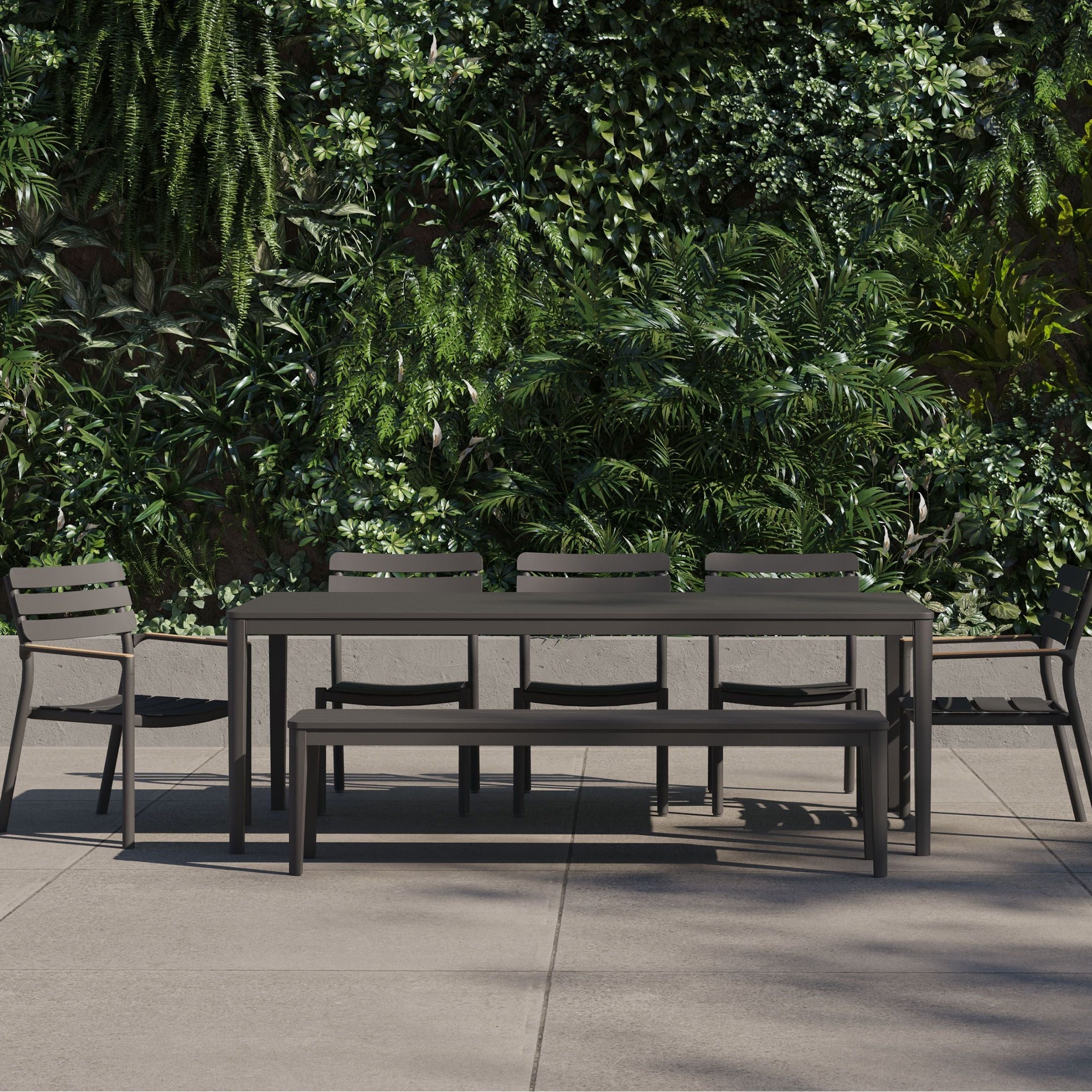 Aluminum Outdoor Rectangular Dining Table Set