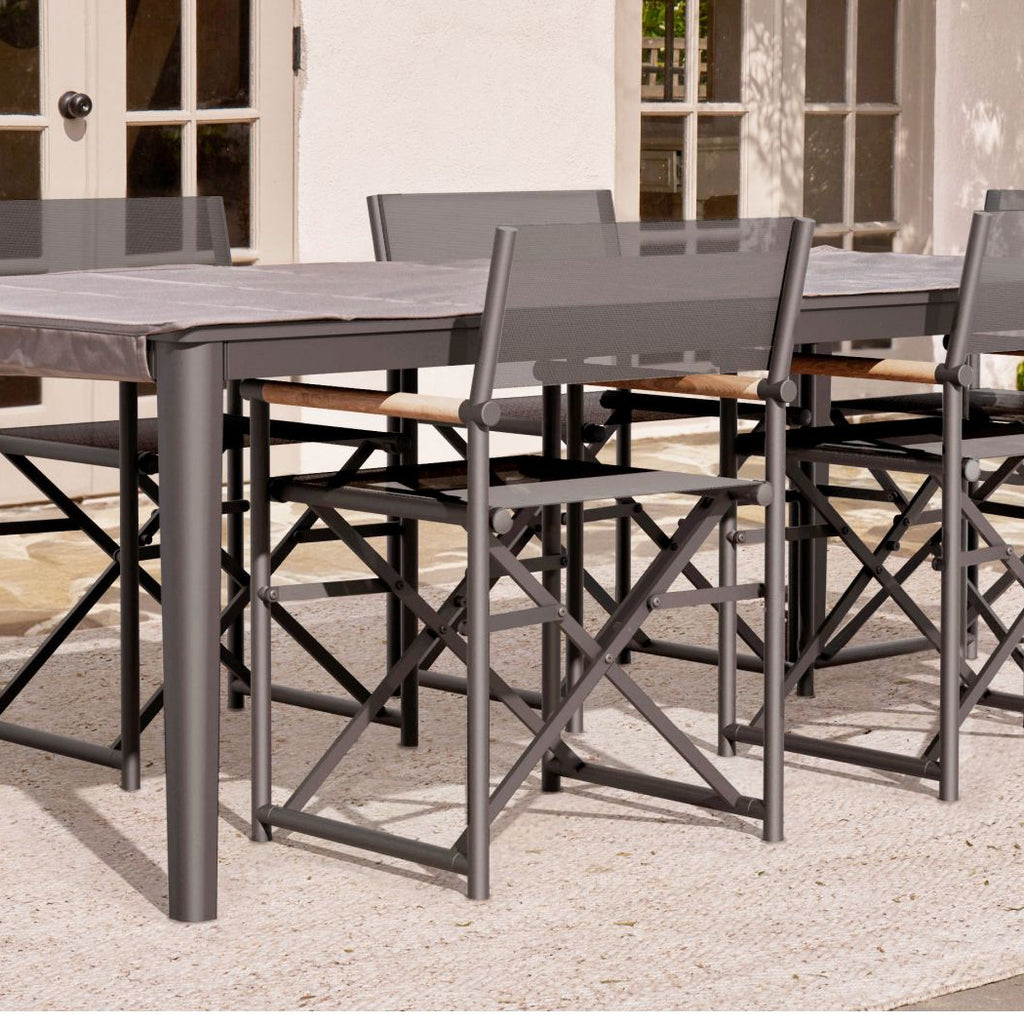 Aluminum outdoor rectangular dining table and chair set