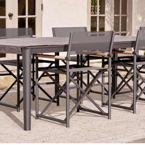 Aluminum outdoor rectangular dining table and chair set
