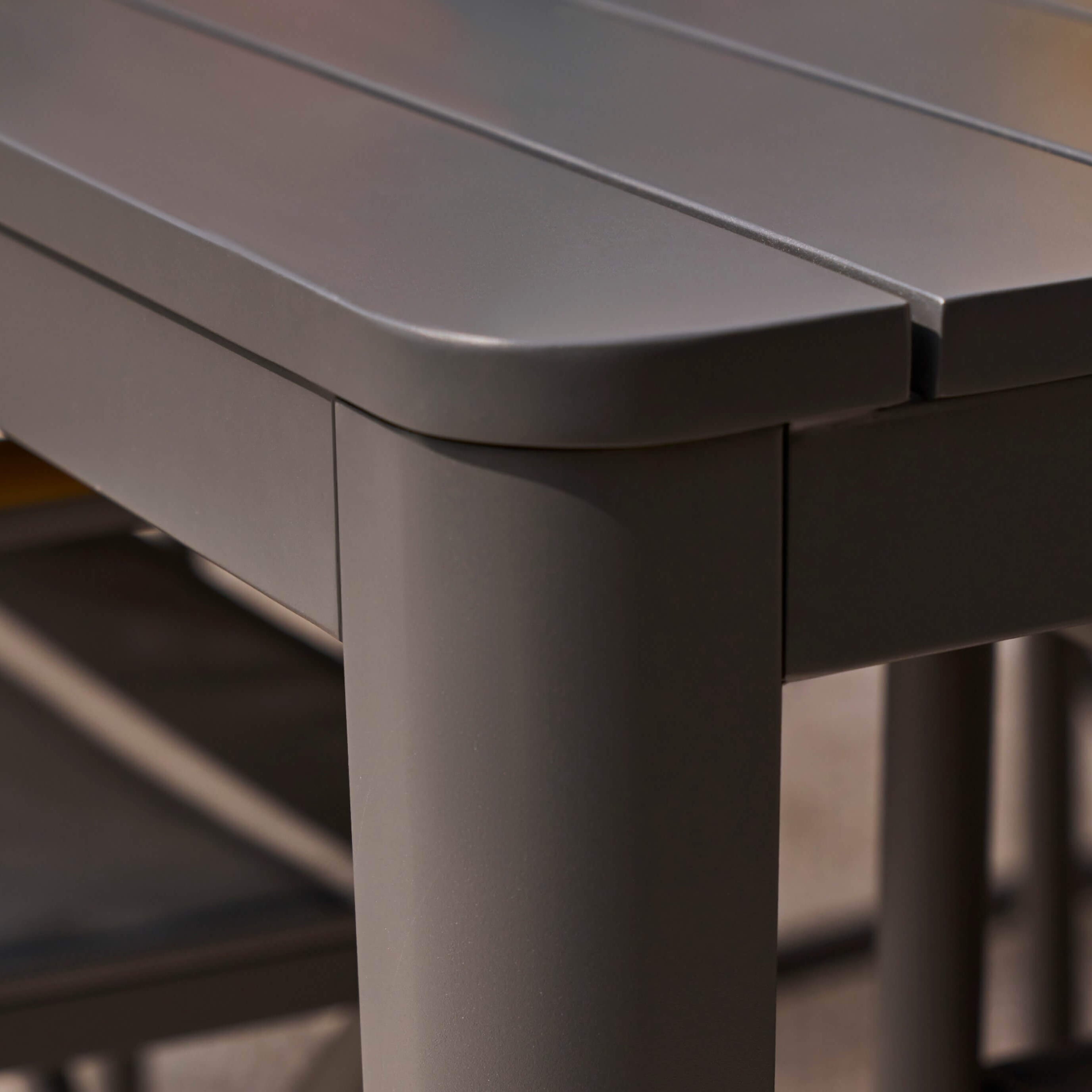 Aluminum outdoor rectangular dining table and chair set