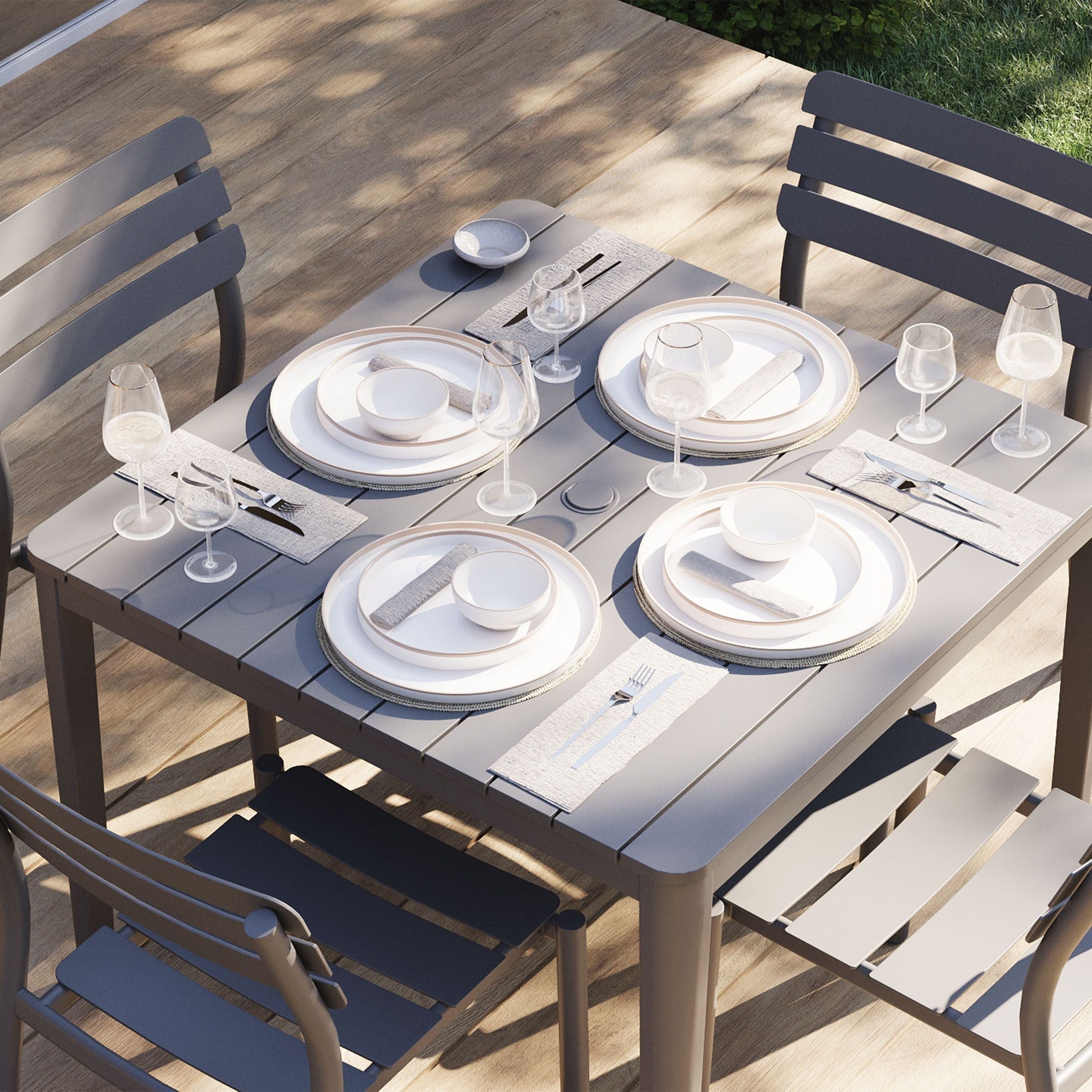 Aluminum Outdoor Square Dining Table