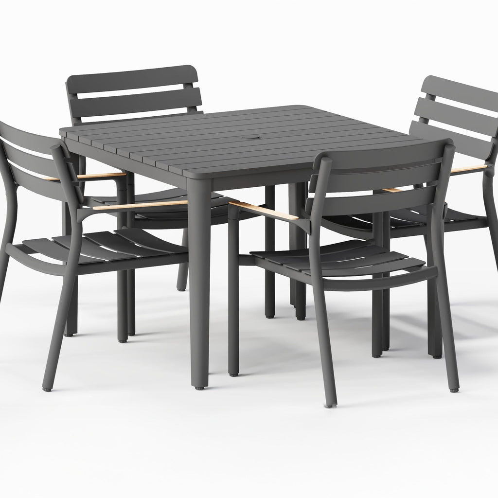 Armchairs and outdoor dining tables