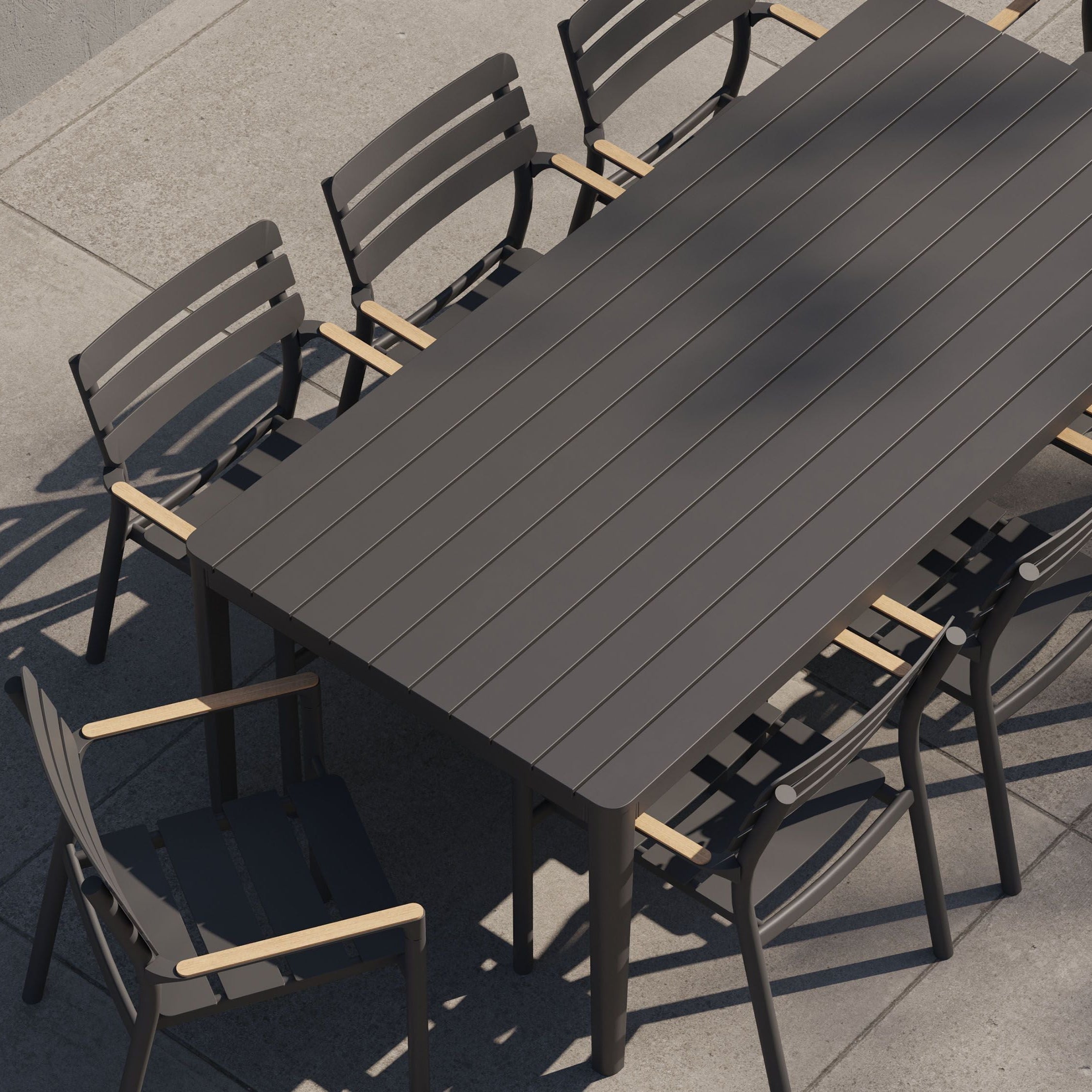 Aluminum outdoor dining table