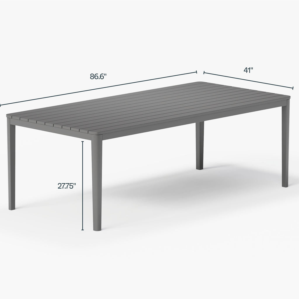 Aluminum outdoor dining table