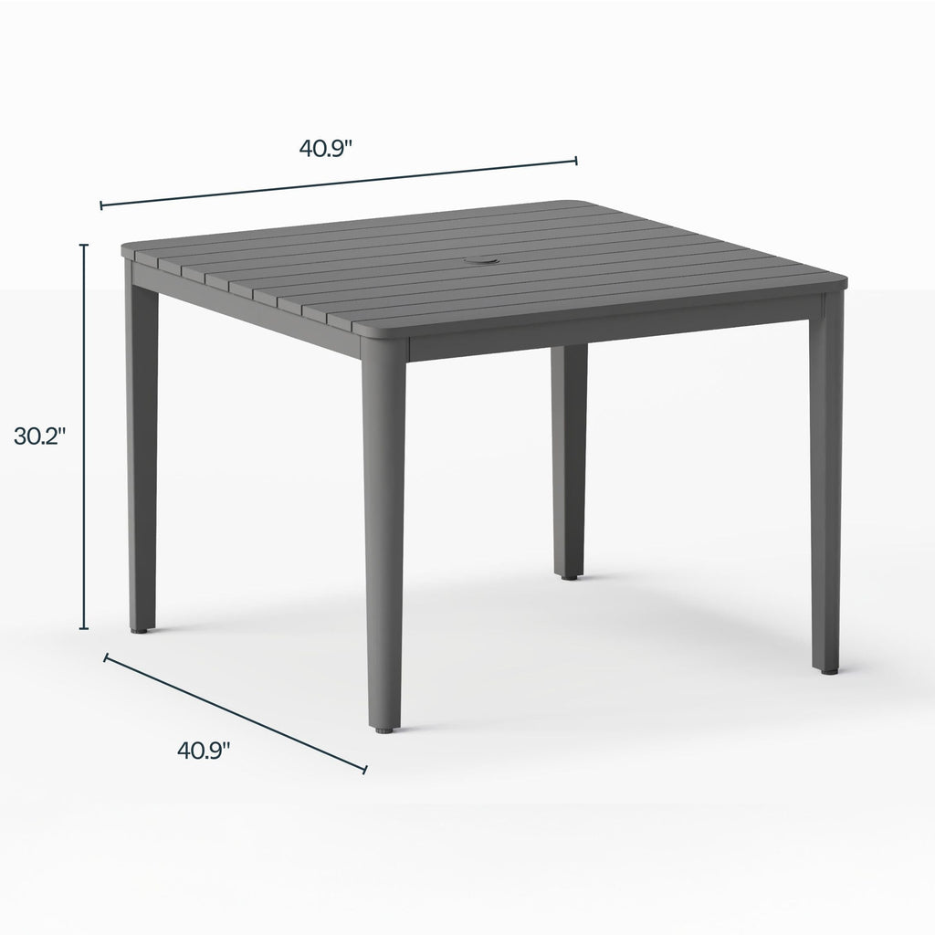 Armchairs and outdoor dining tables