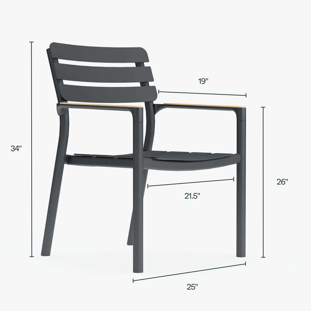 Armchairs and outdoor dining tables