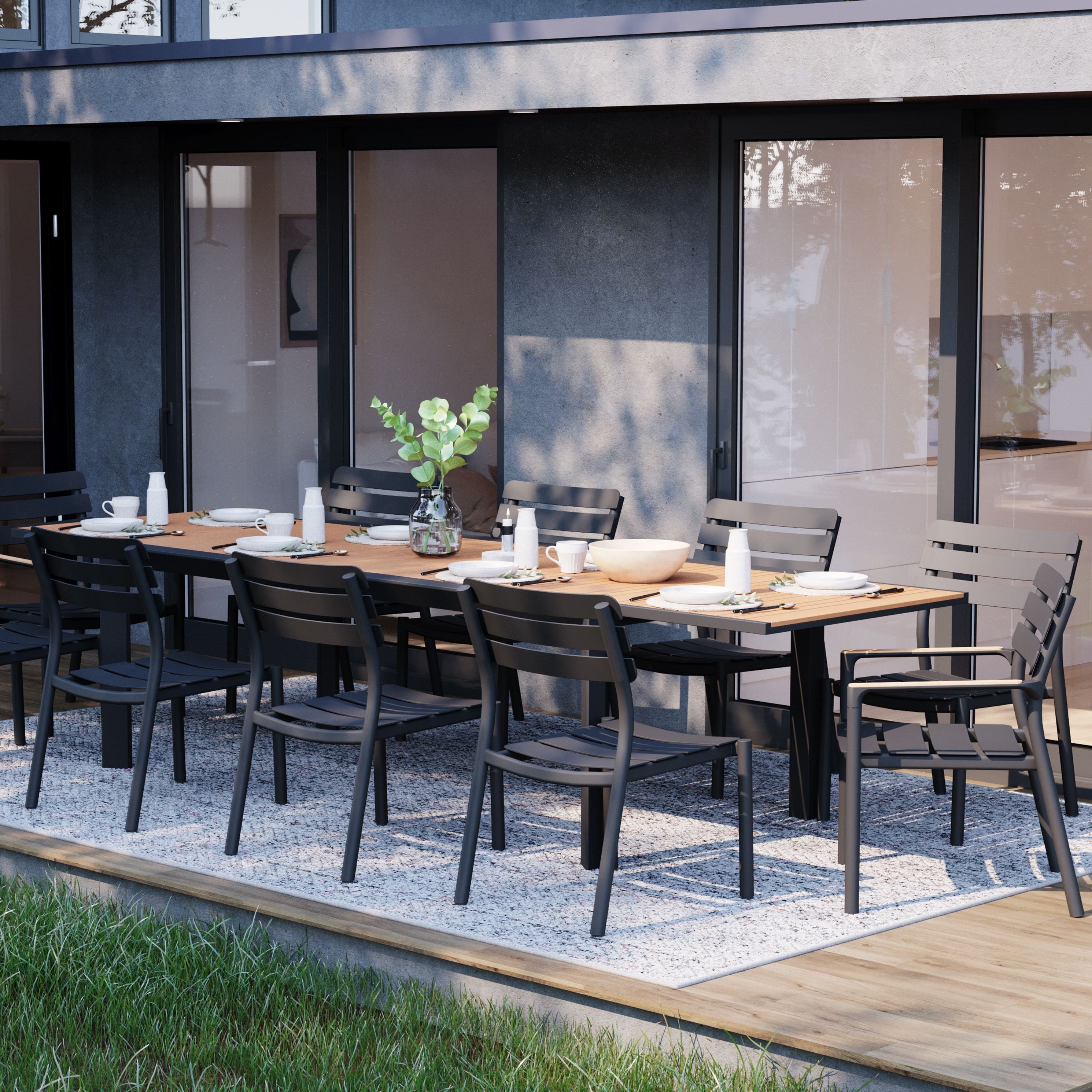 Gray Armless Dining Chair