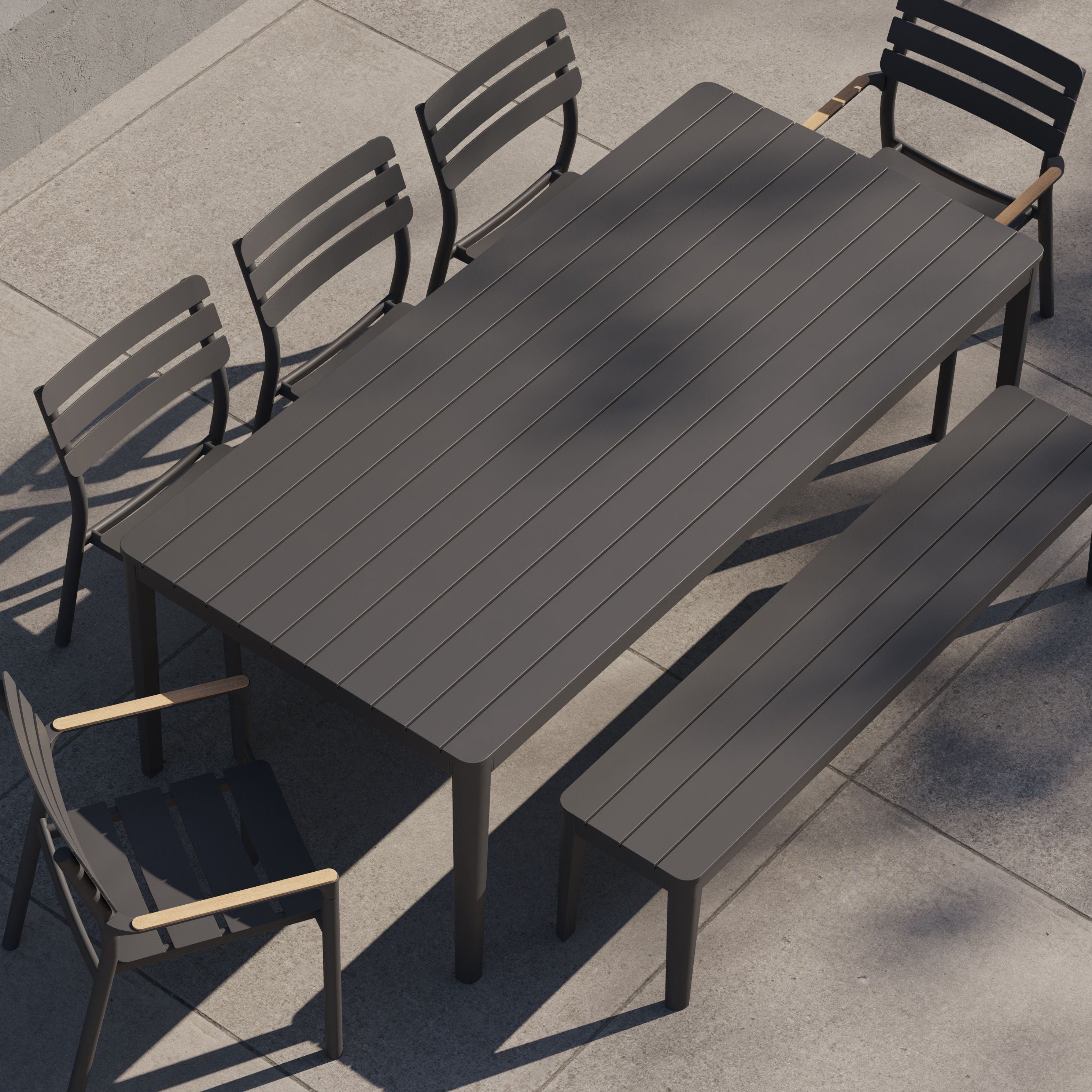 Gray Armless Dining Chair