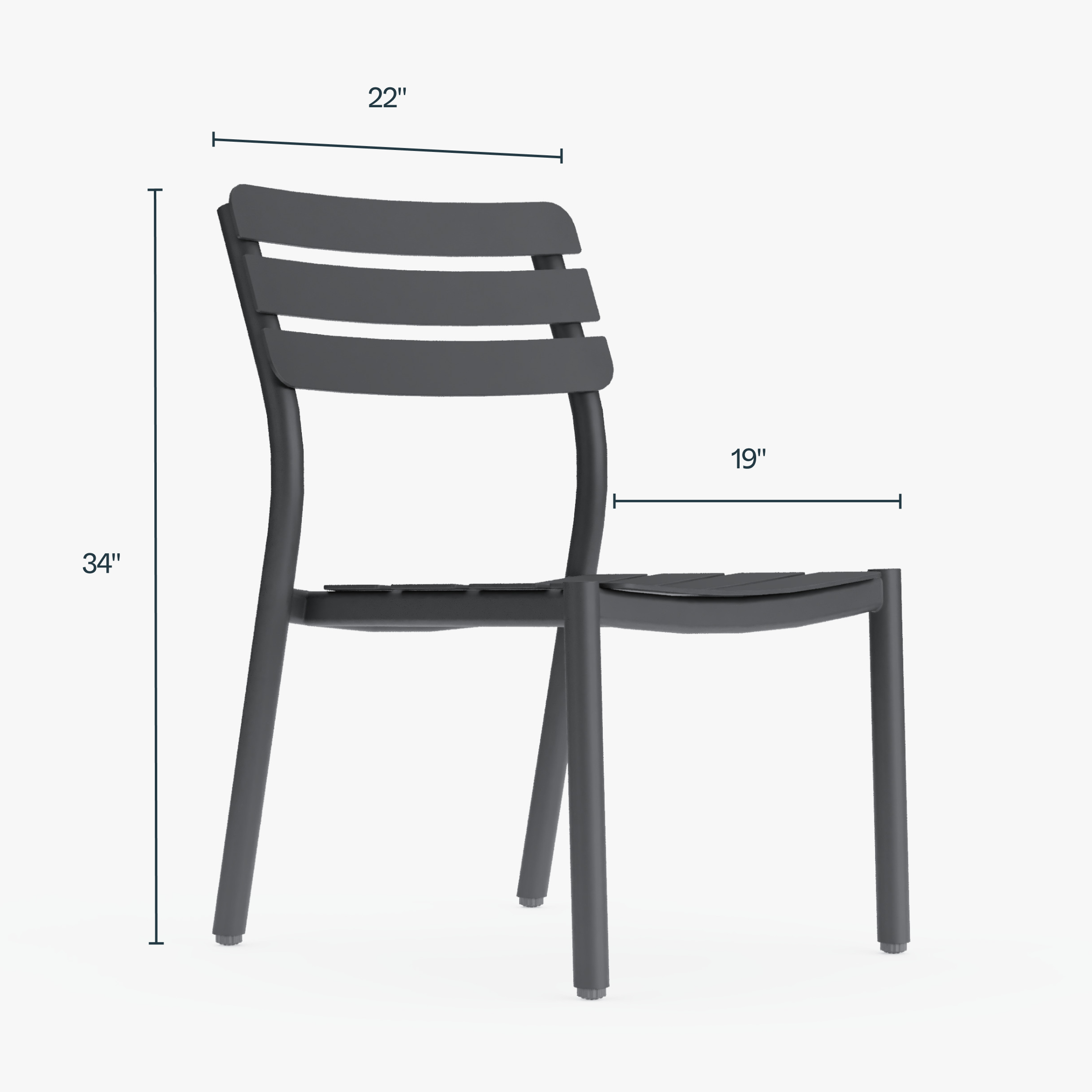 Gray Armless Dining Chair