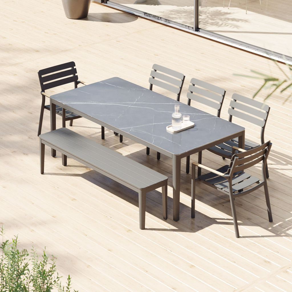Outdoor Dining Bench Made of Aluminum
