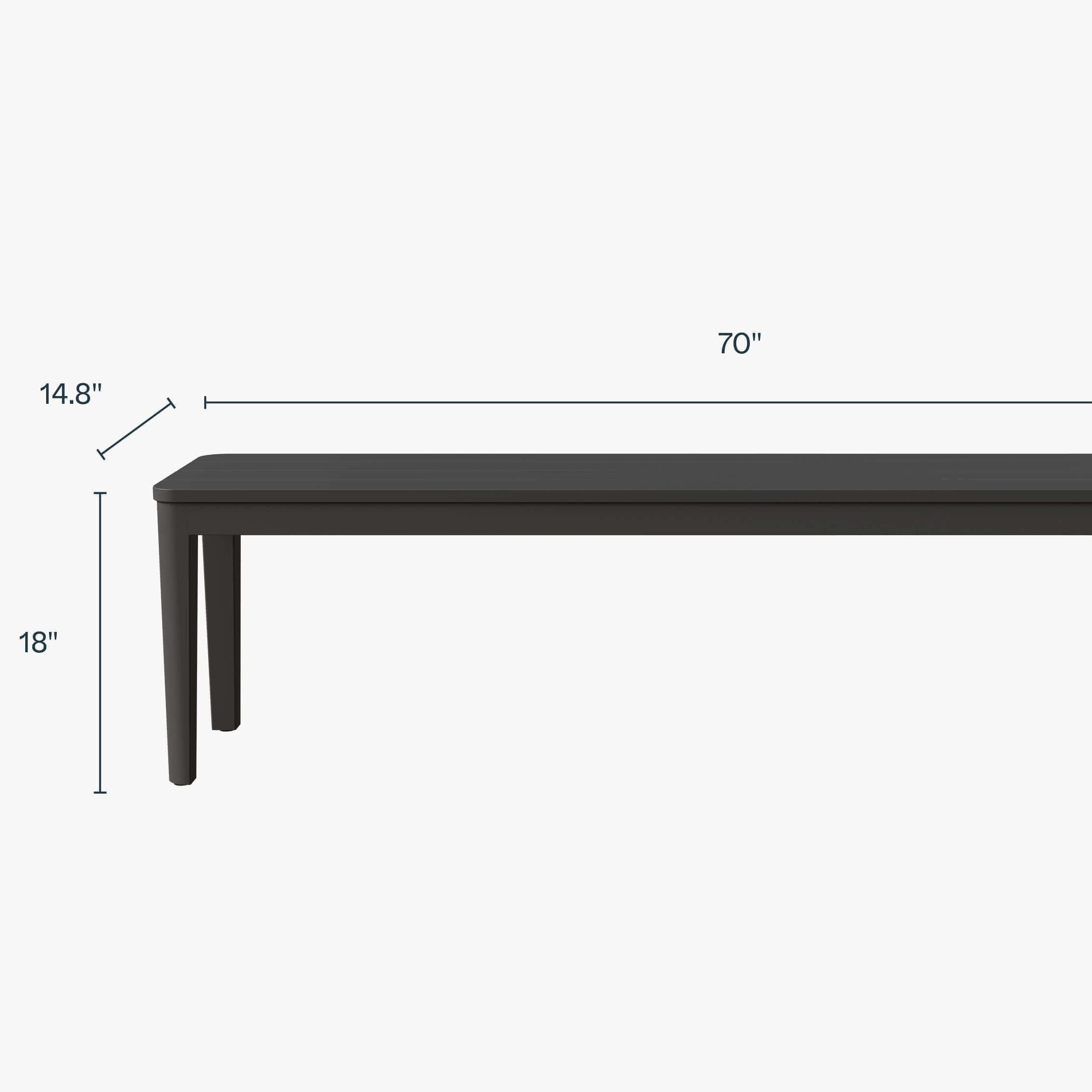 Outdoor Dining Bench Made of Aluminum