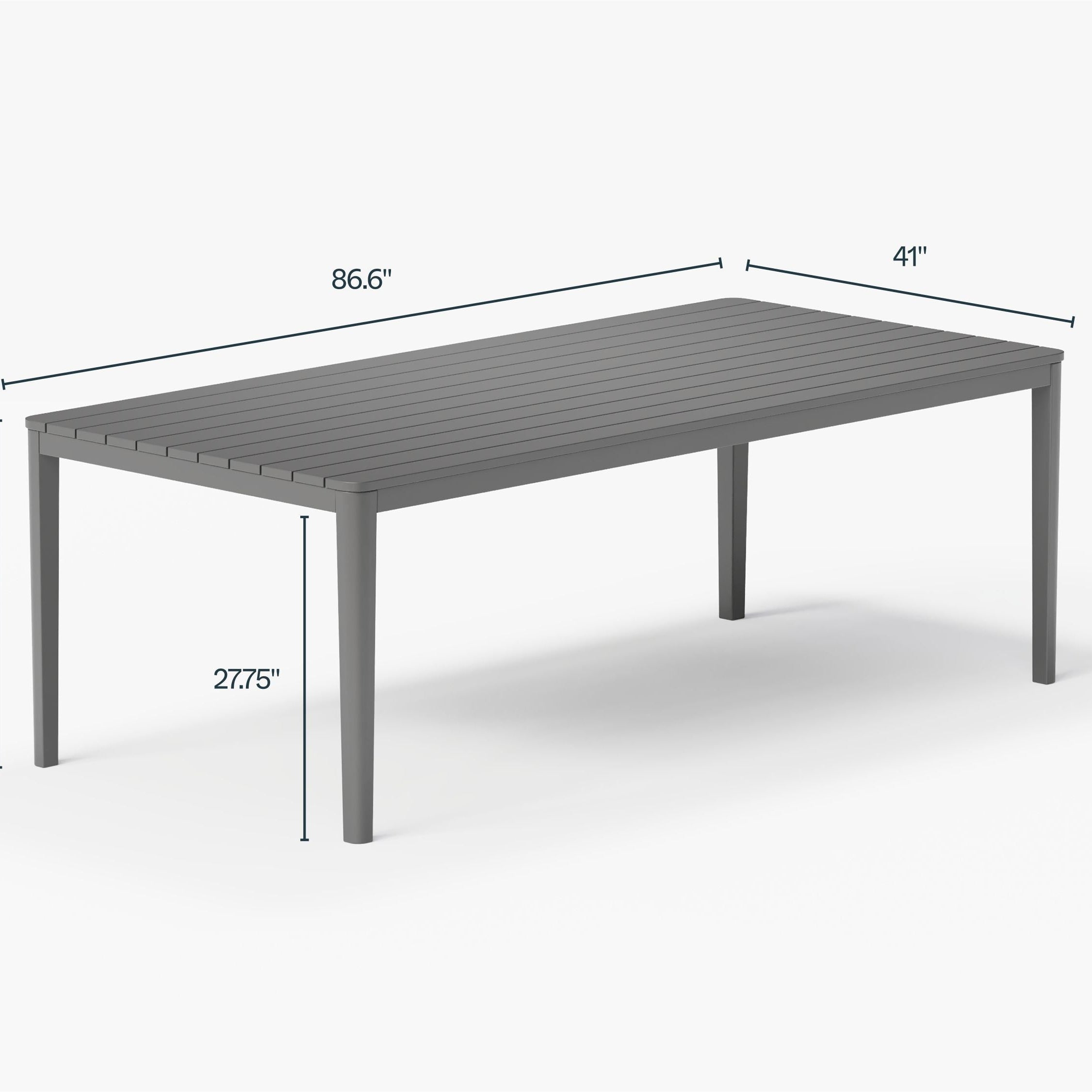 Outdoor Rectangular Aluminum Dining Table