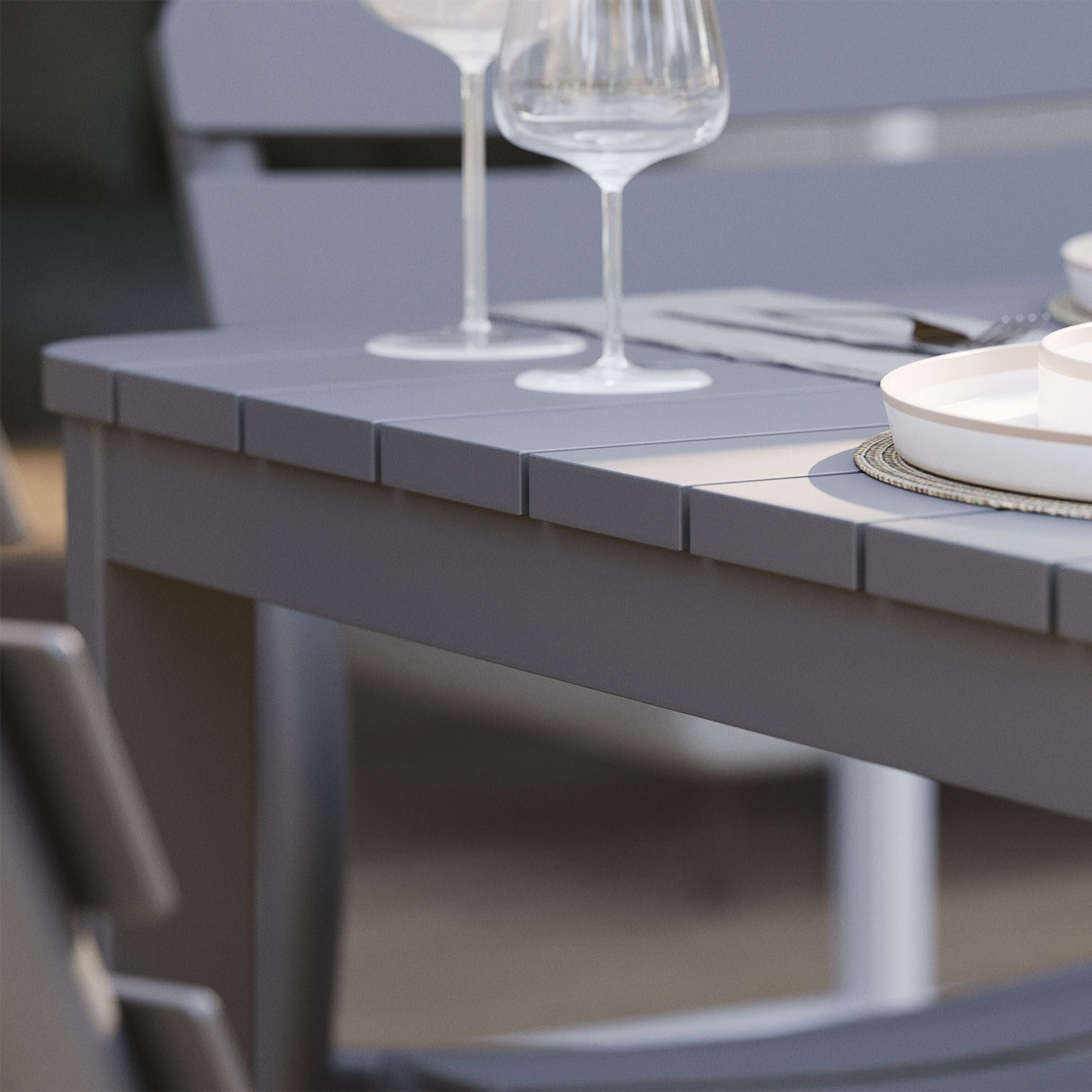 Outdoor Square Dining Table Made of Aluminum