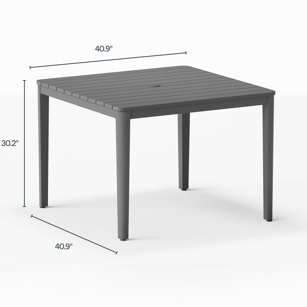 Outdoor Square Dining Table Made of Aluminum