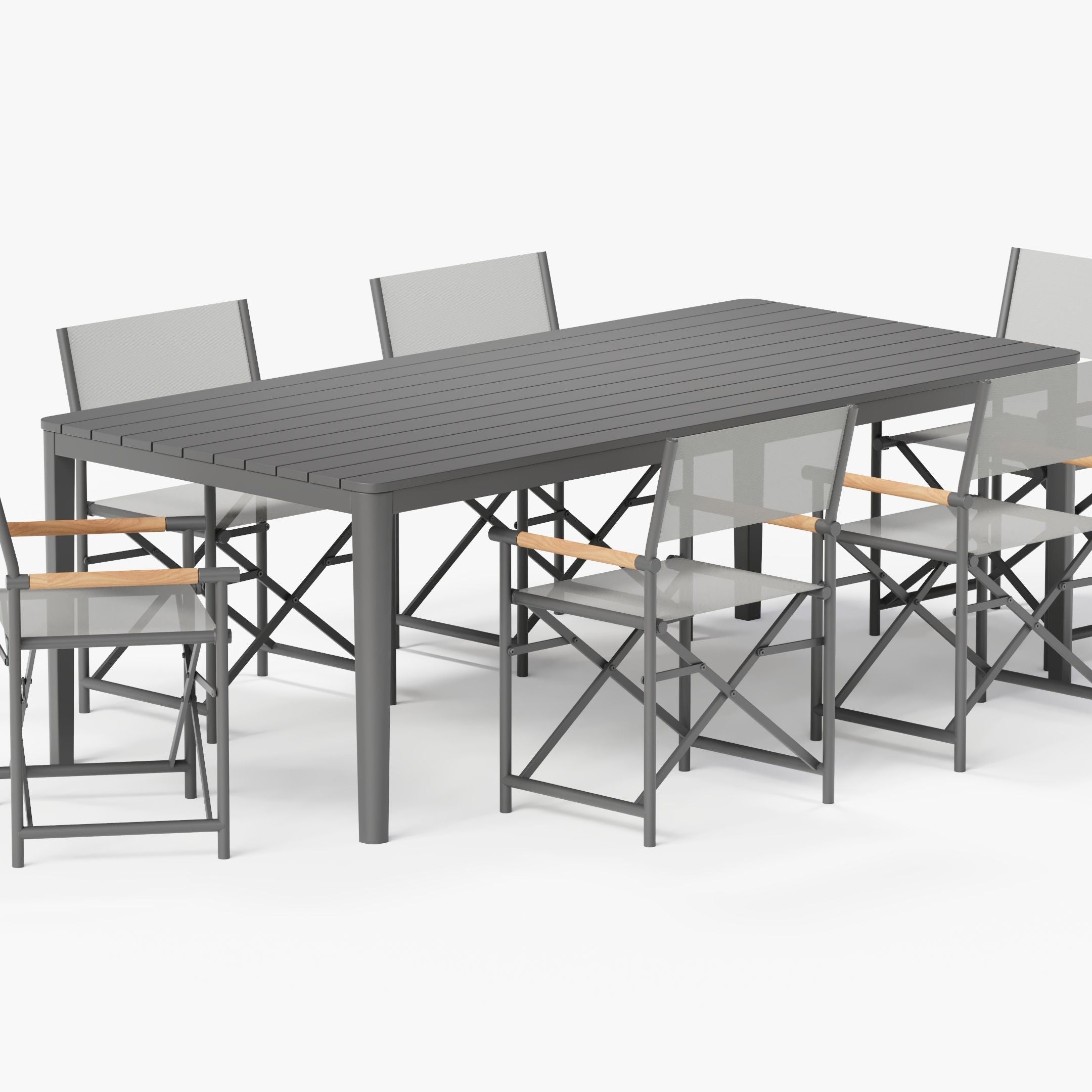 Aluminum Outdoor Rectangular Dining Table Set