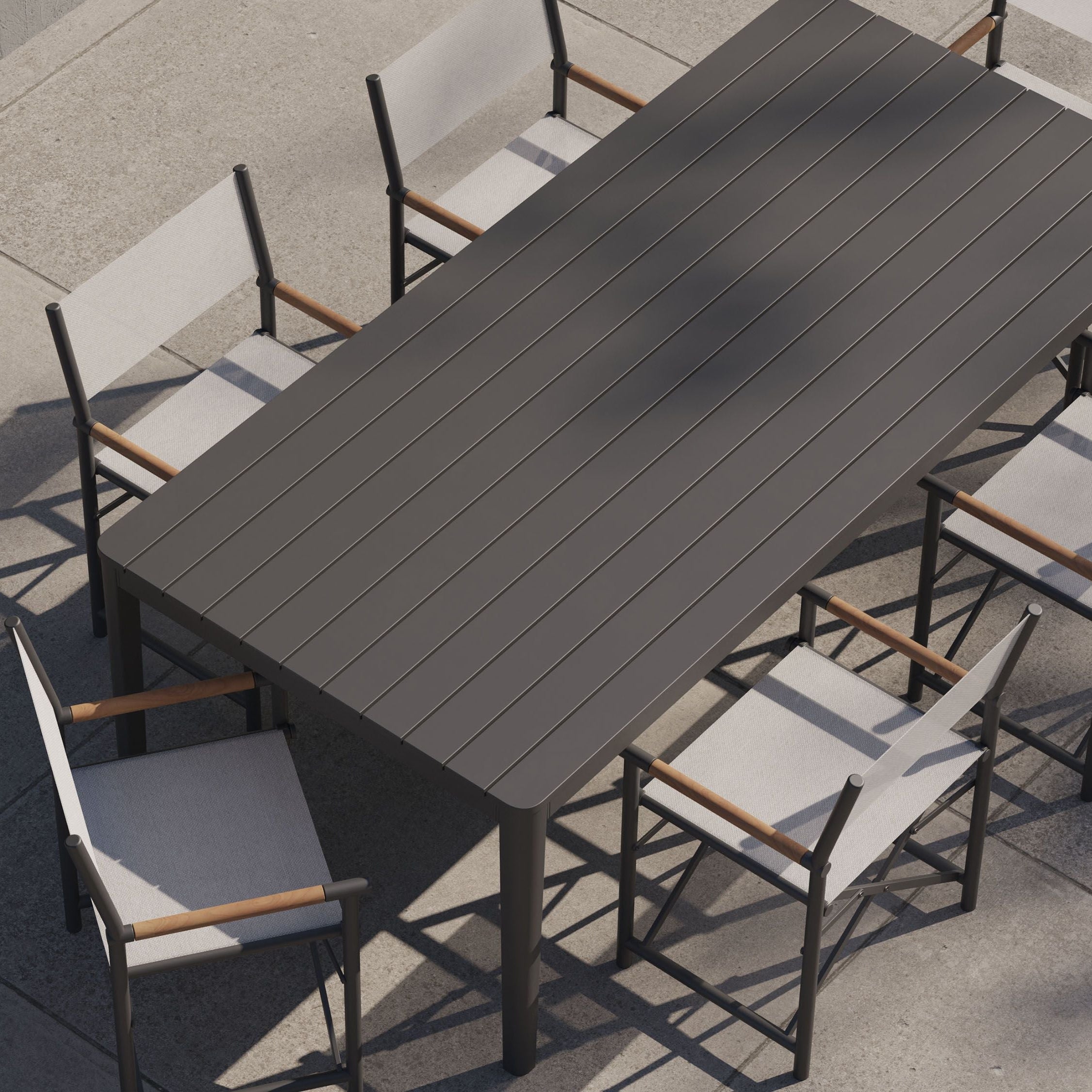 Aluminum Outdoor Rectangular Dining Table Set