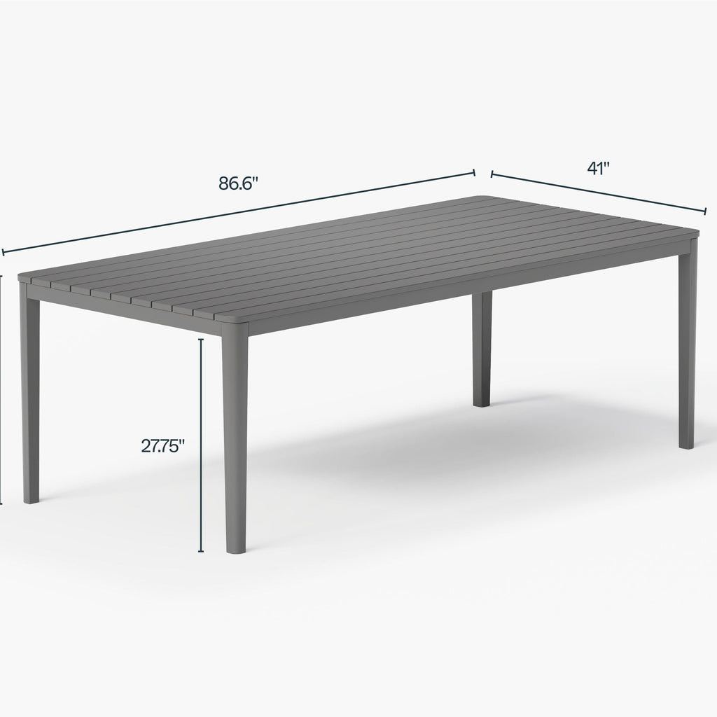 Aluminum Outdoor Rectangular Dining Table Set