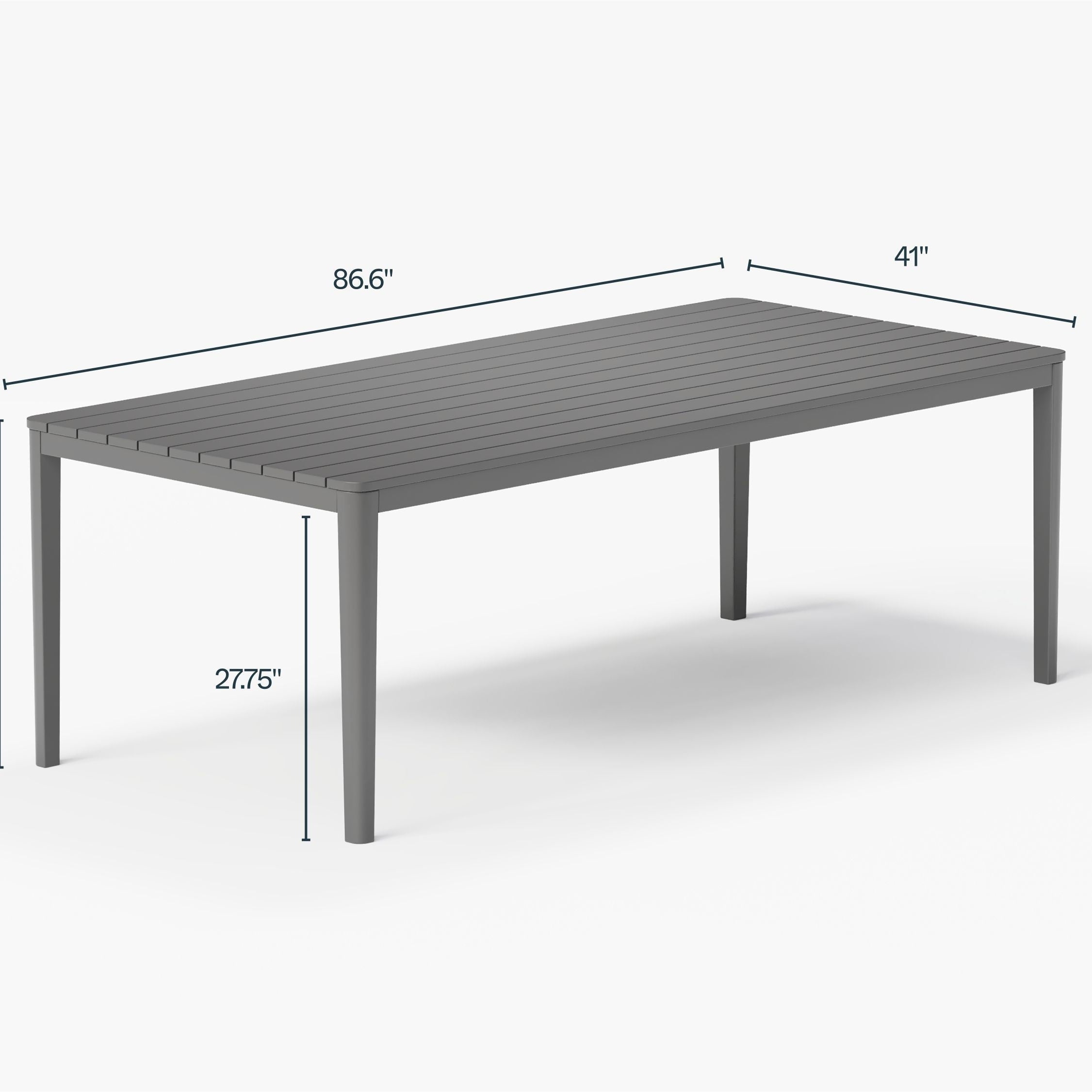 Aluminum Outdoor Rectangular Dining Table Set